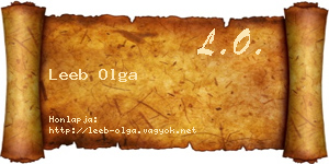 Leeb Olga névjegykártya